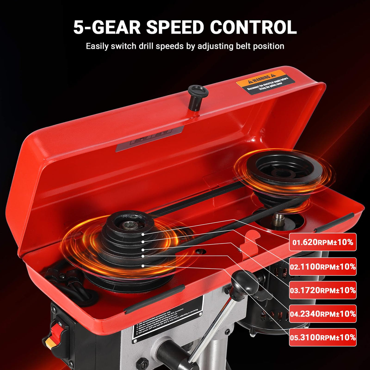 8" Benchtop Drill Press with 5 Adjustable Speeds C70544
