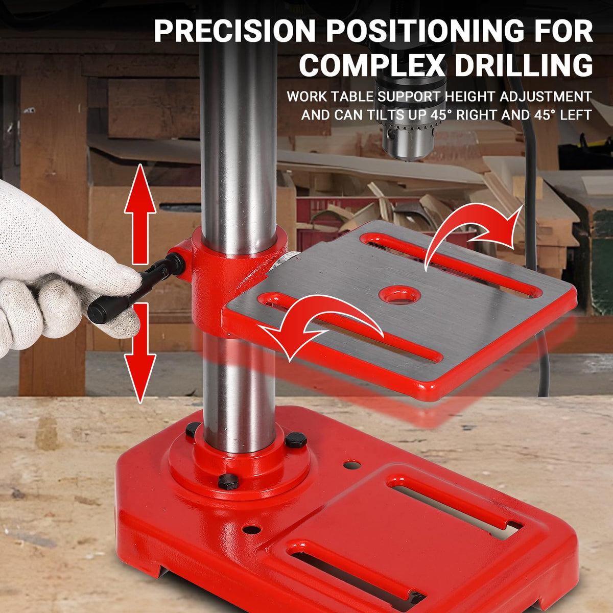 8" Benchtop Drill Press with 5 Adjustable Speeds C70544