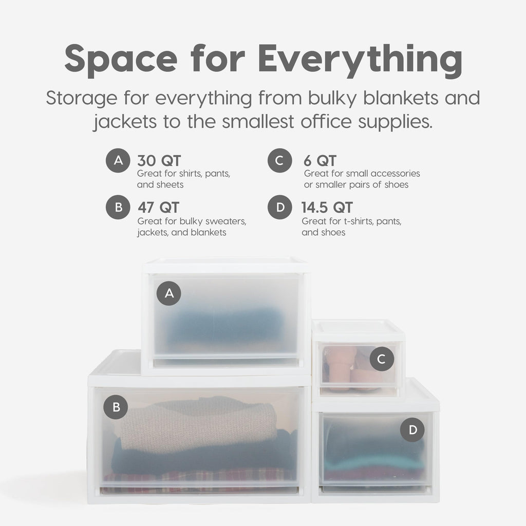 2-Pack 30 Qt. White Stacking Drawer Organizer X189