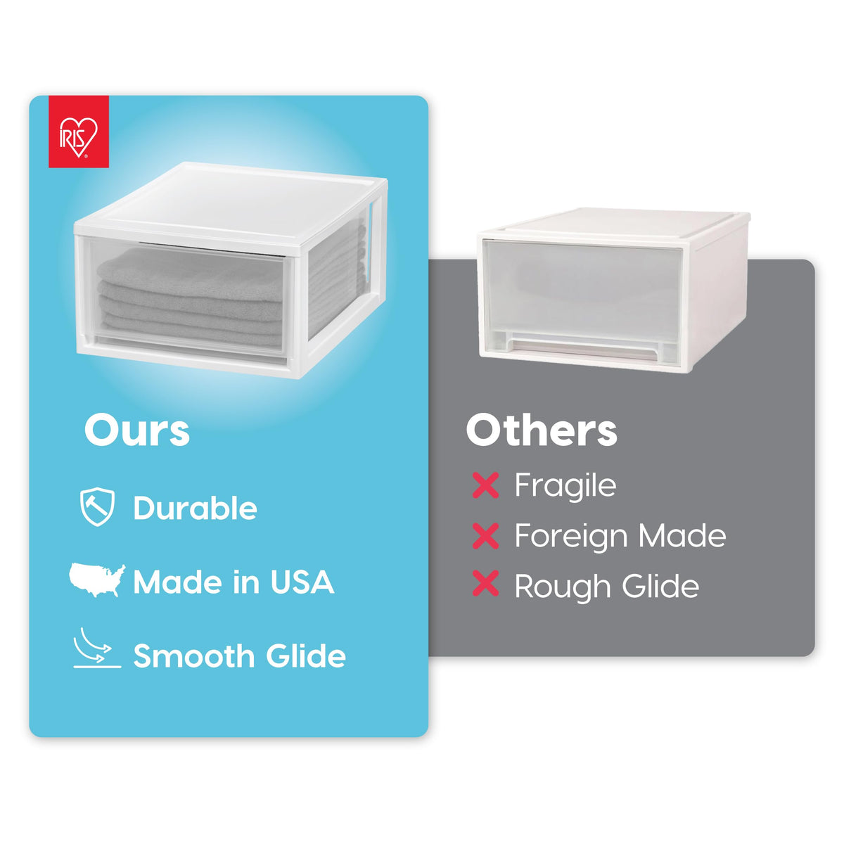 2-Pack 30 Qt. White Stacking Drawer Organizer X189