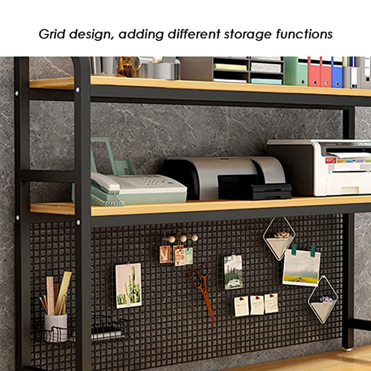 Adjustable Wood Metal Desktop Bookshelf C3145