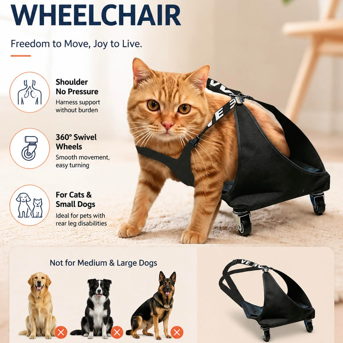 Small Dog or Cat Wheelchair for Back Legs I960
