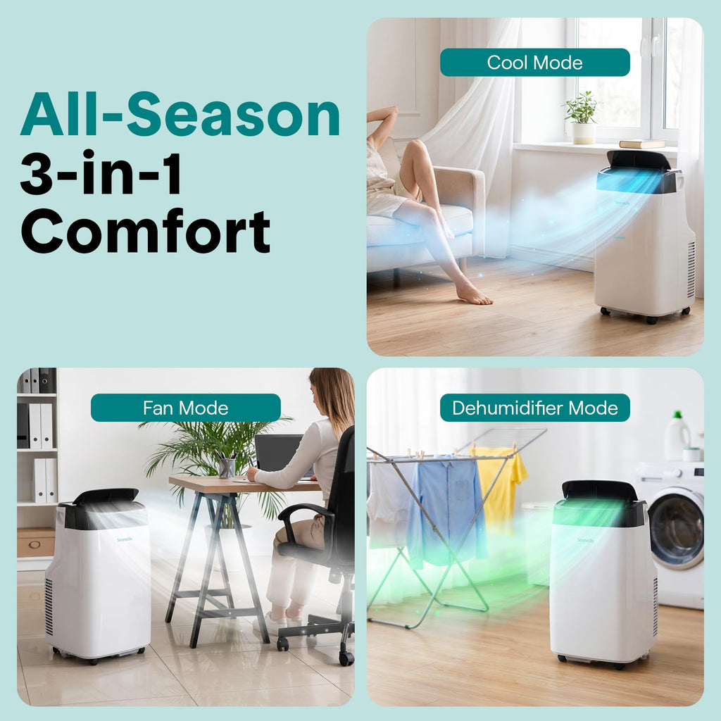 Portable Air Conditioner 8000 BTU 3-in-1 with Window Kit and Remote X7155
