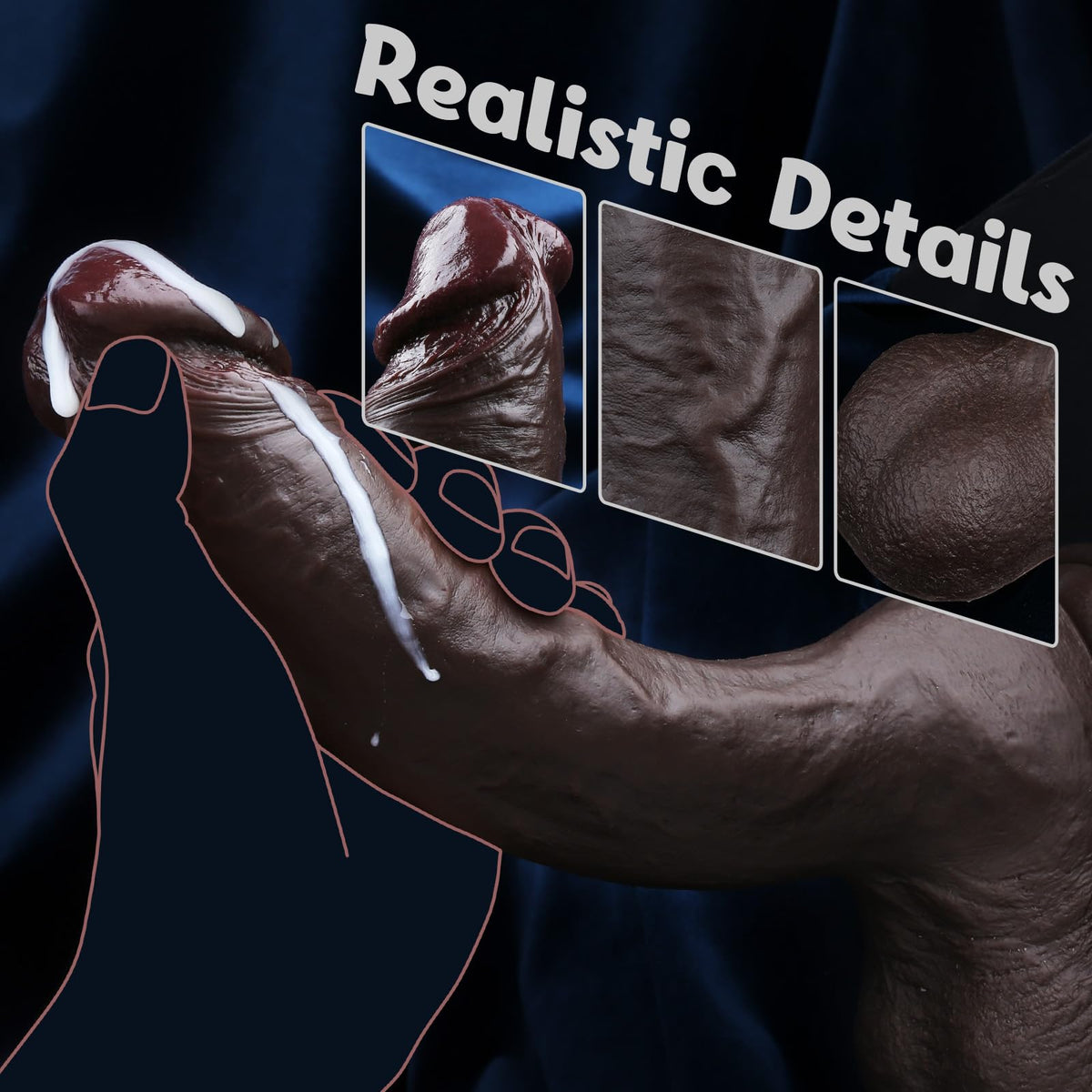 10 Inch Realistic Big Black Dildo Q708284