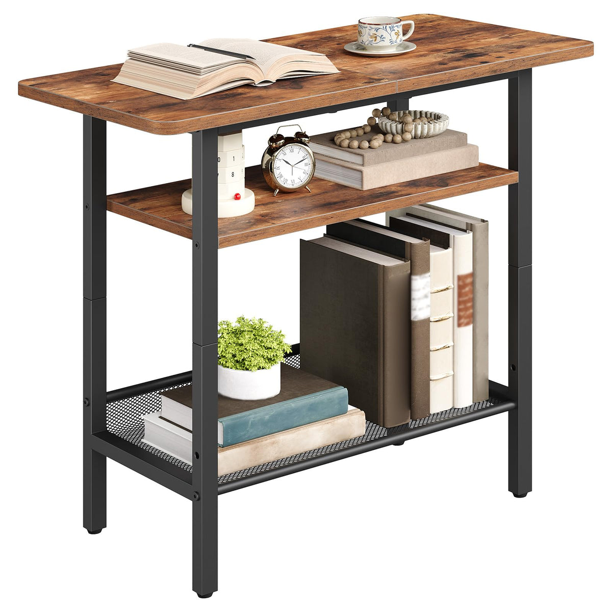 Narrow 3-Tier Side Table with Shelf K9715
