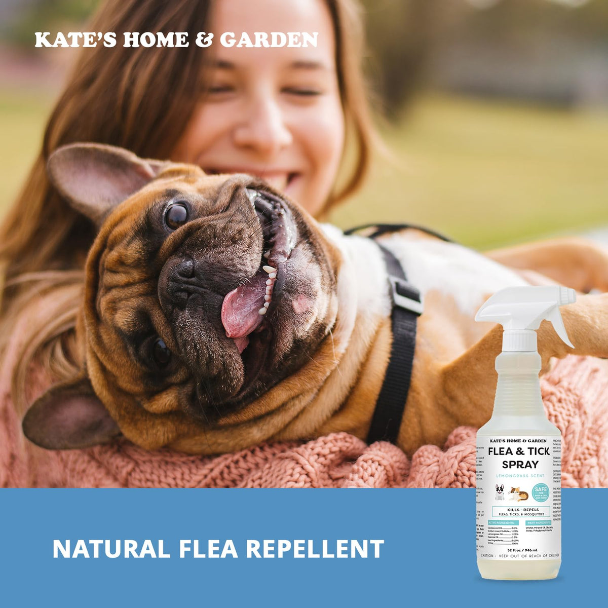 Flea and Tick Spray for Dogs & Cats 32oz Q918816