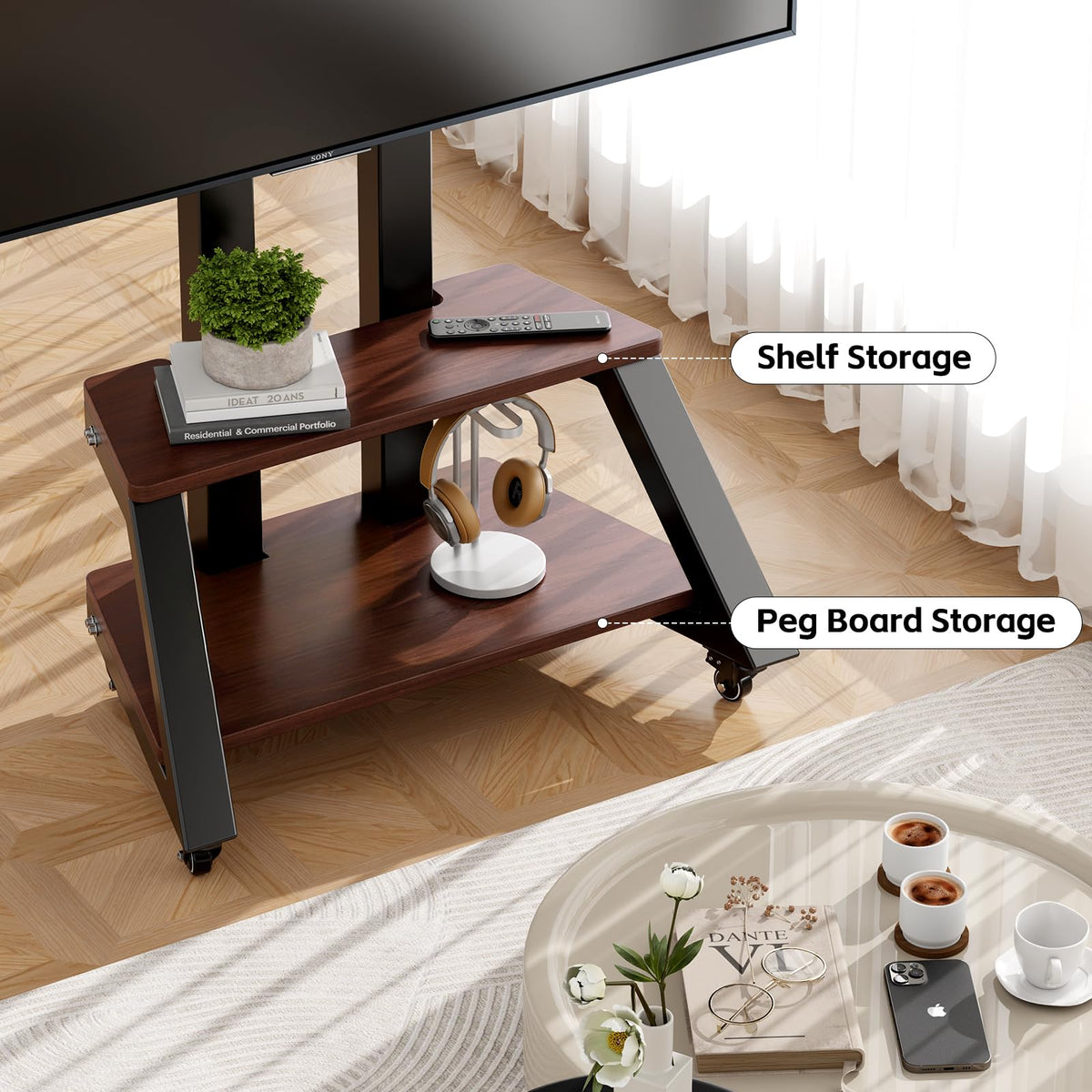 Rolling TV Cart with Wheels for 32-86 Inch TV R963872