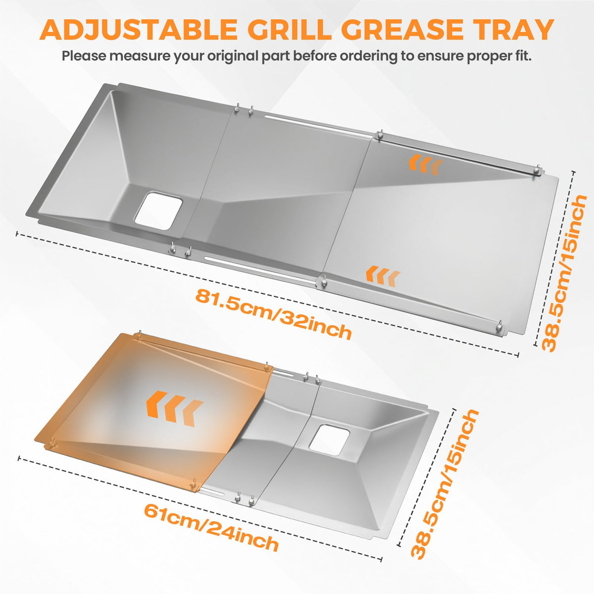 Adjustable Universal Grease Tray with Catch Pan A66508
