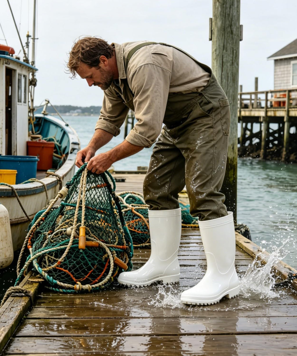 Mid-Calf Waterproof Anti-Slip Rubber Boots Q60430