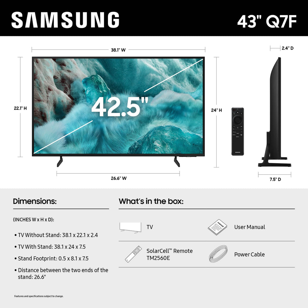 43 Inch QLED 4K Smart TV with 2.0 Channel Photo Frame Speaker K4997