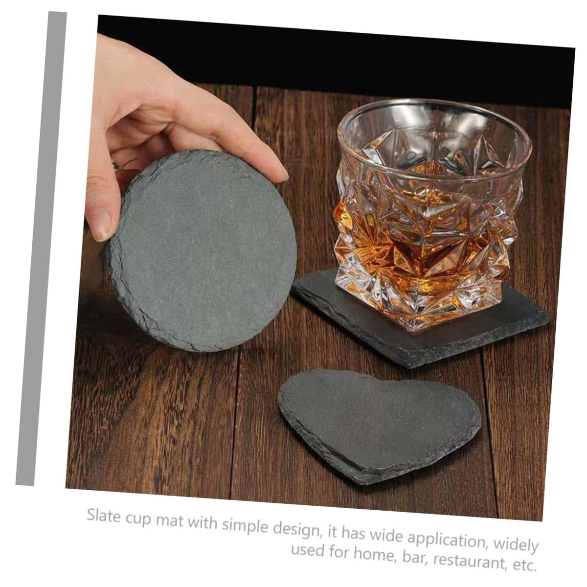 Black Natural Stone Drink Coasters L8072