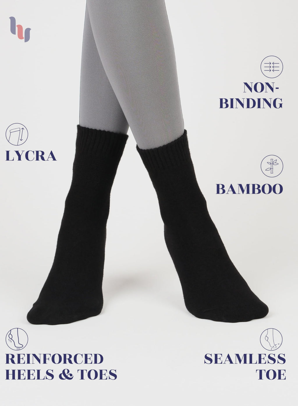 Loose Fit Bamboo Ankle Socks U5572