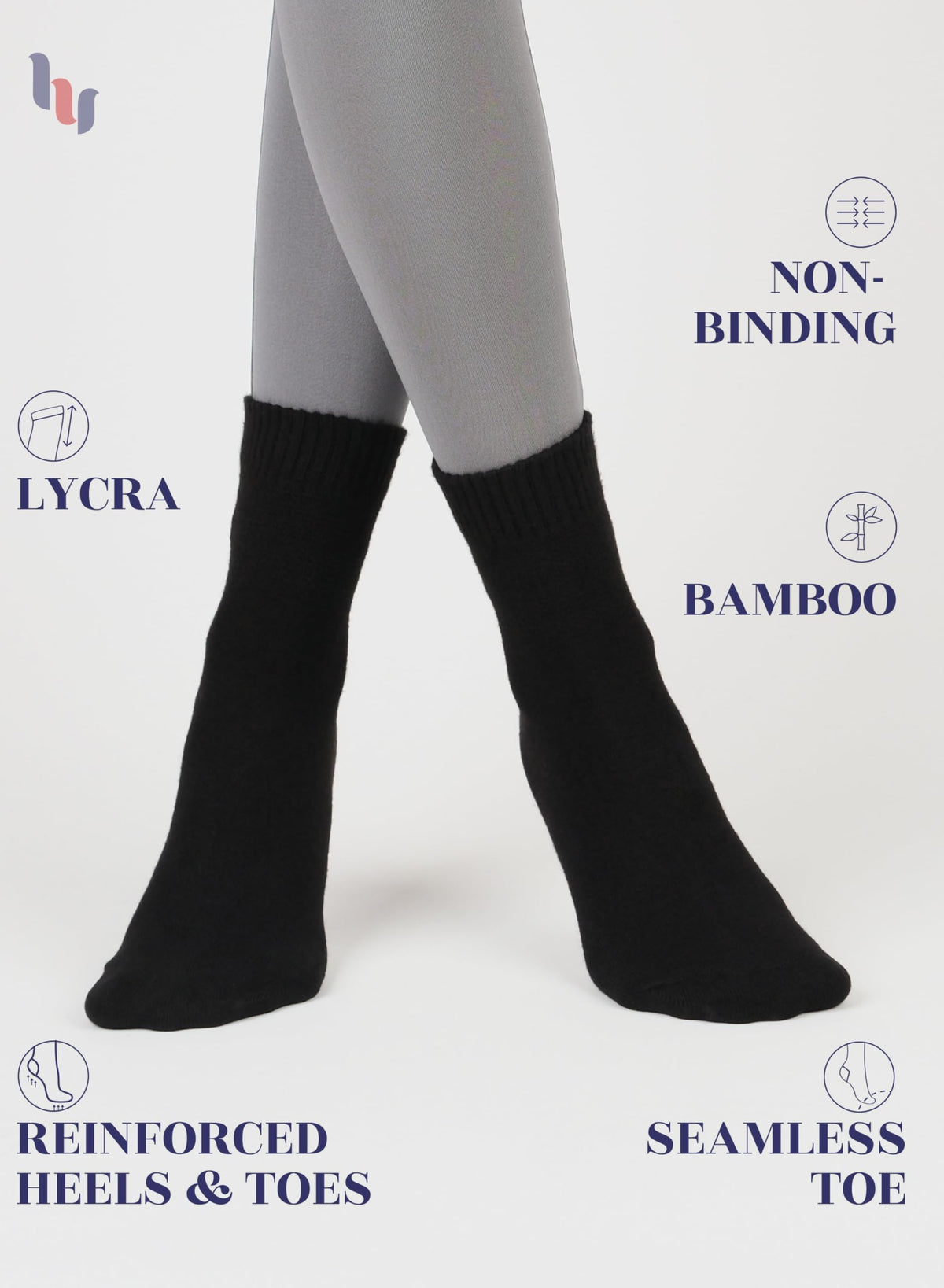 Loose Fit Bamboo Ankle Socks U5572