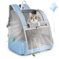 Blue Collapsible Cat Backpack Carrier with Mesh K5855