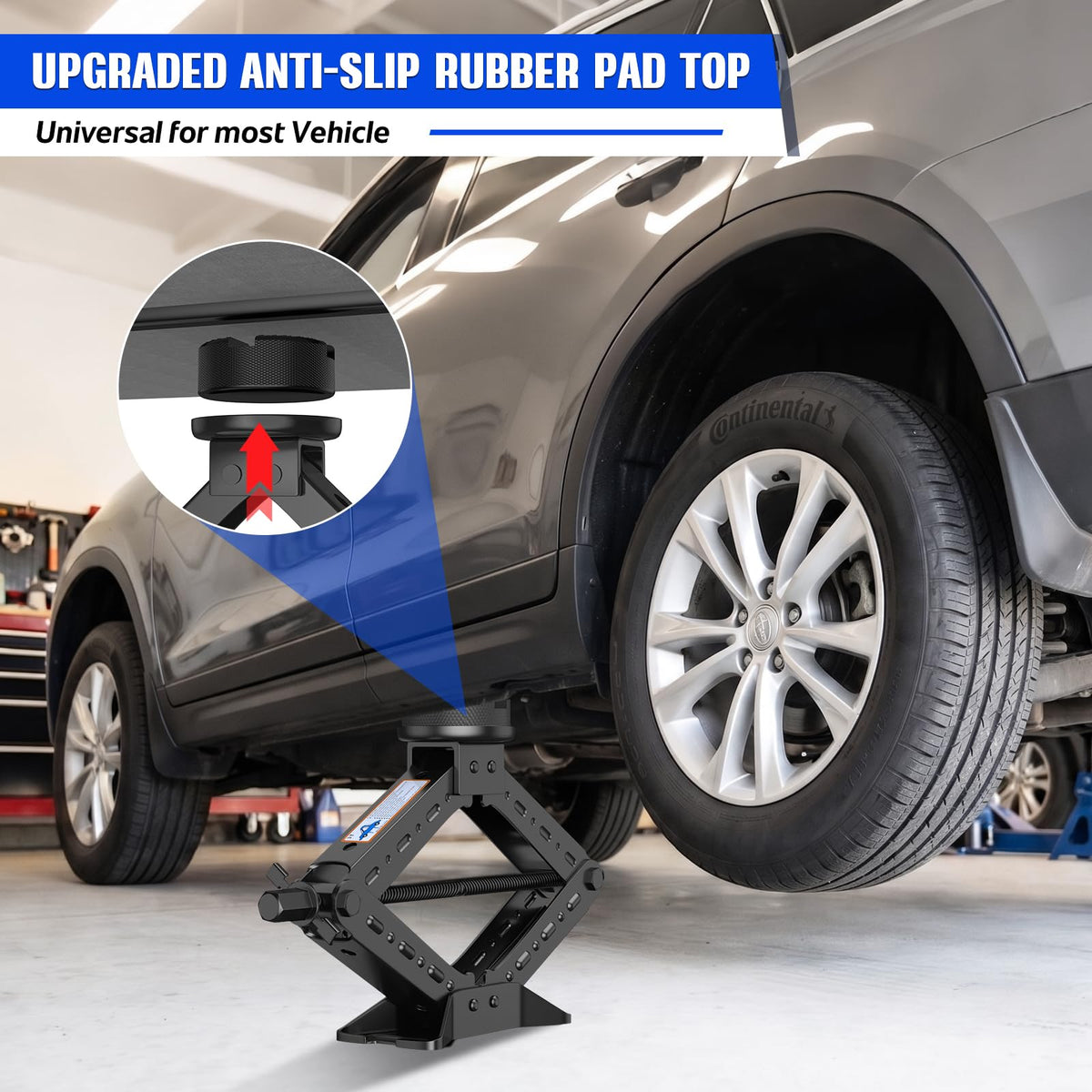 3 Ton Heavy Duty Scissor Jack Kit with Ratchet Wrench U183