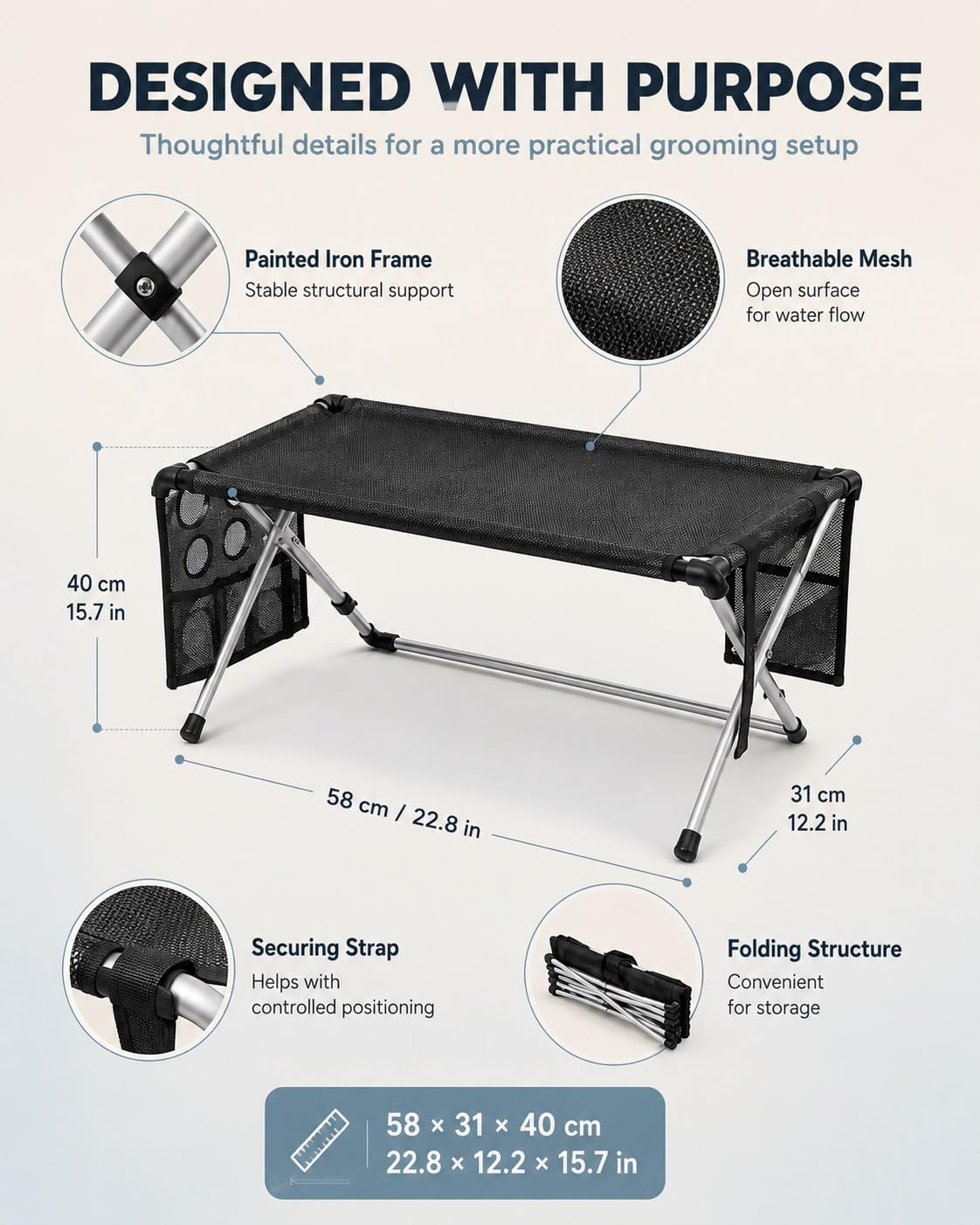 Foldable Pet Bathing Stand Hammock L315