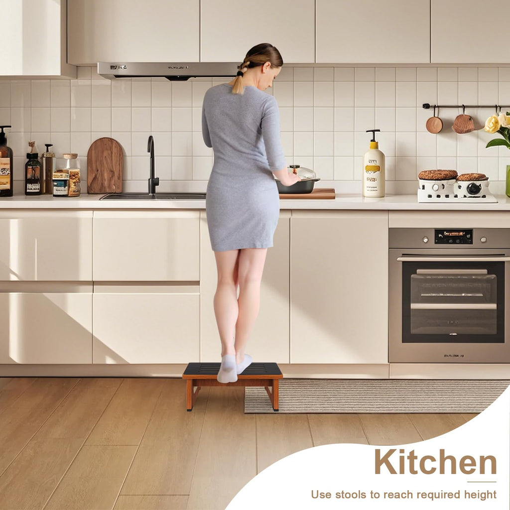 Brown Bed Step Stool with Handles B2535