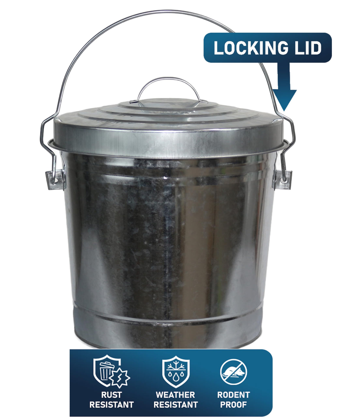 6 Gallon Metal Bird Seed Storage Can with Locking Lid L482597