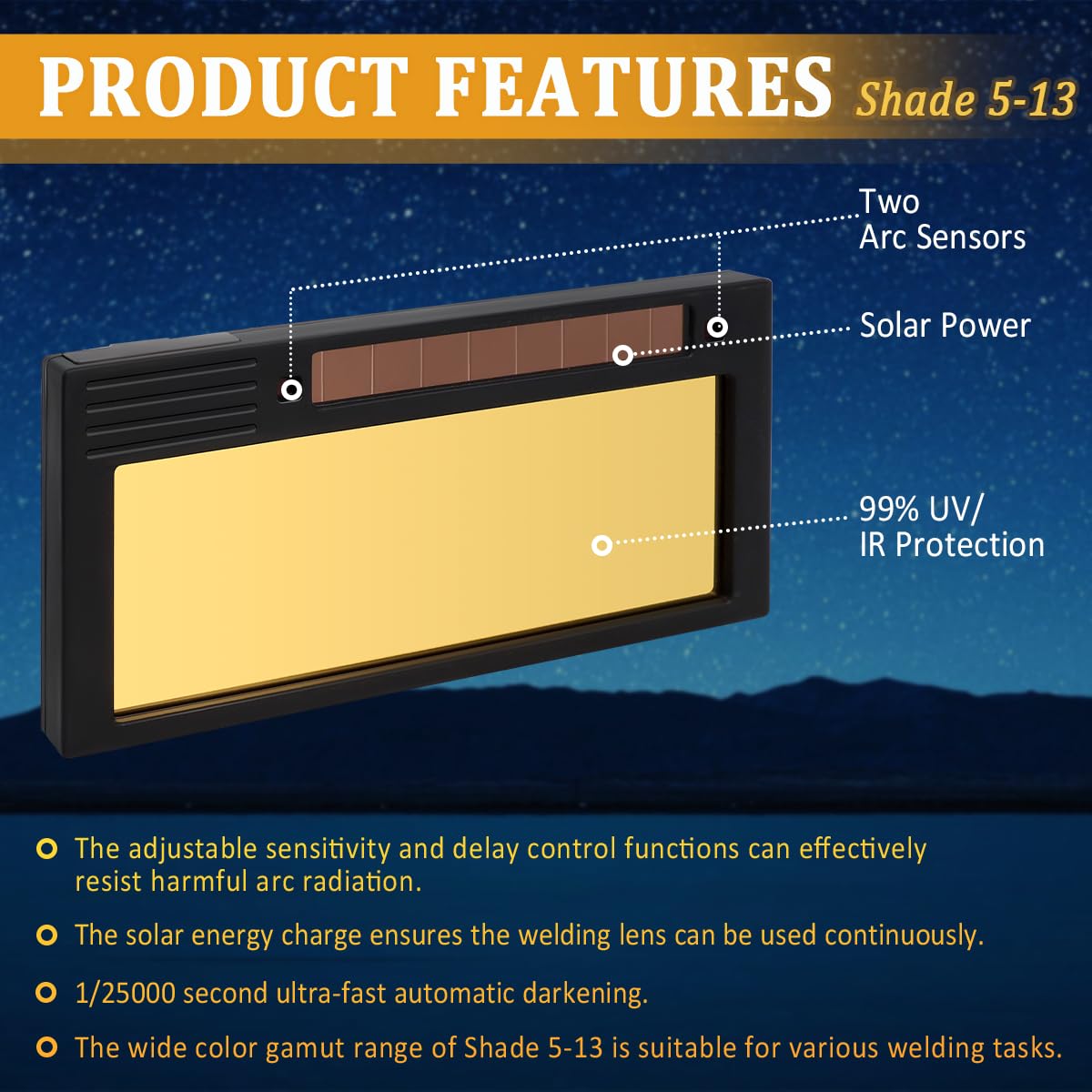 Auto Darkening Welding Lens Shade 5-13 E697487