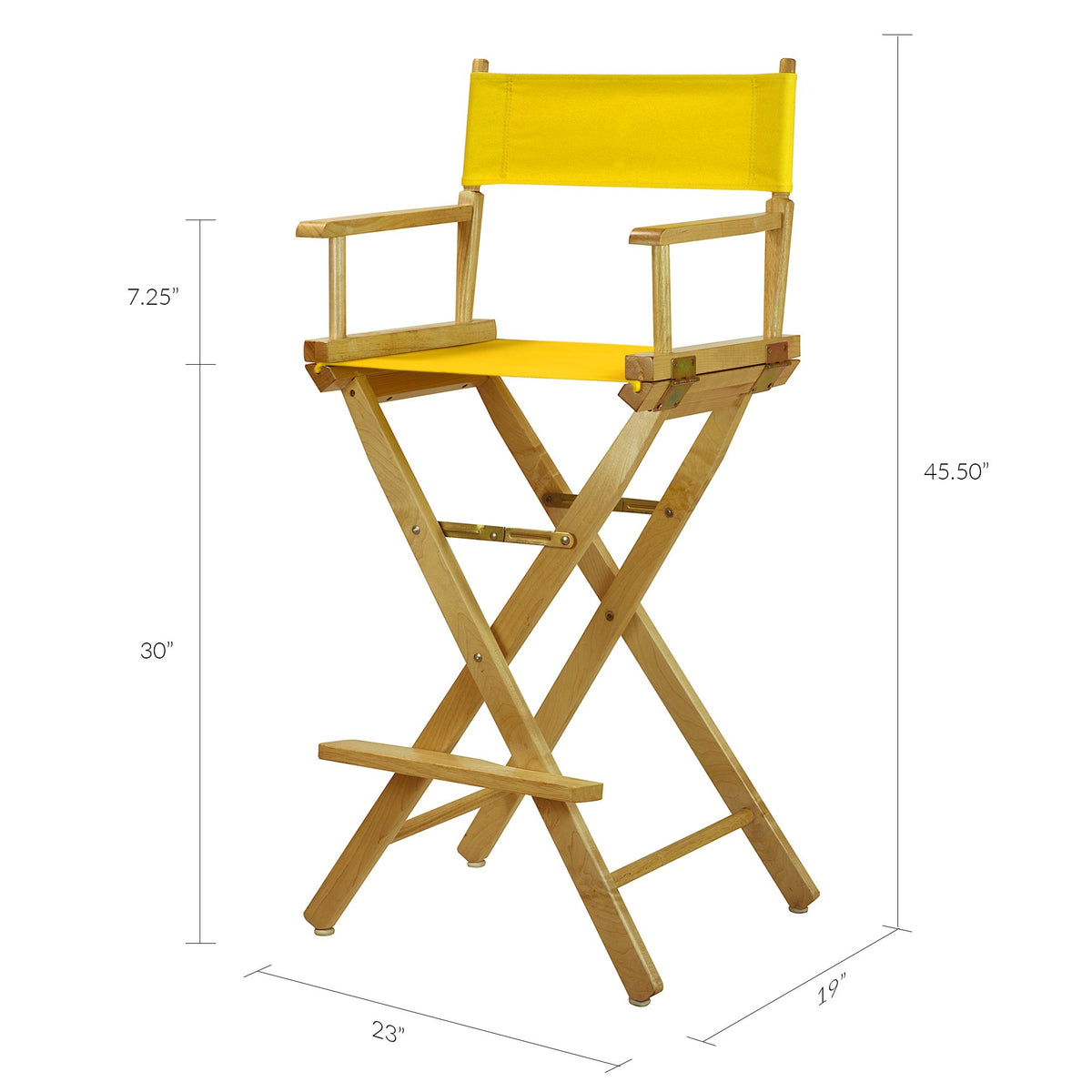 Bar Height Natural Frame Gold Canvas Director Chair H733959