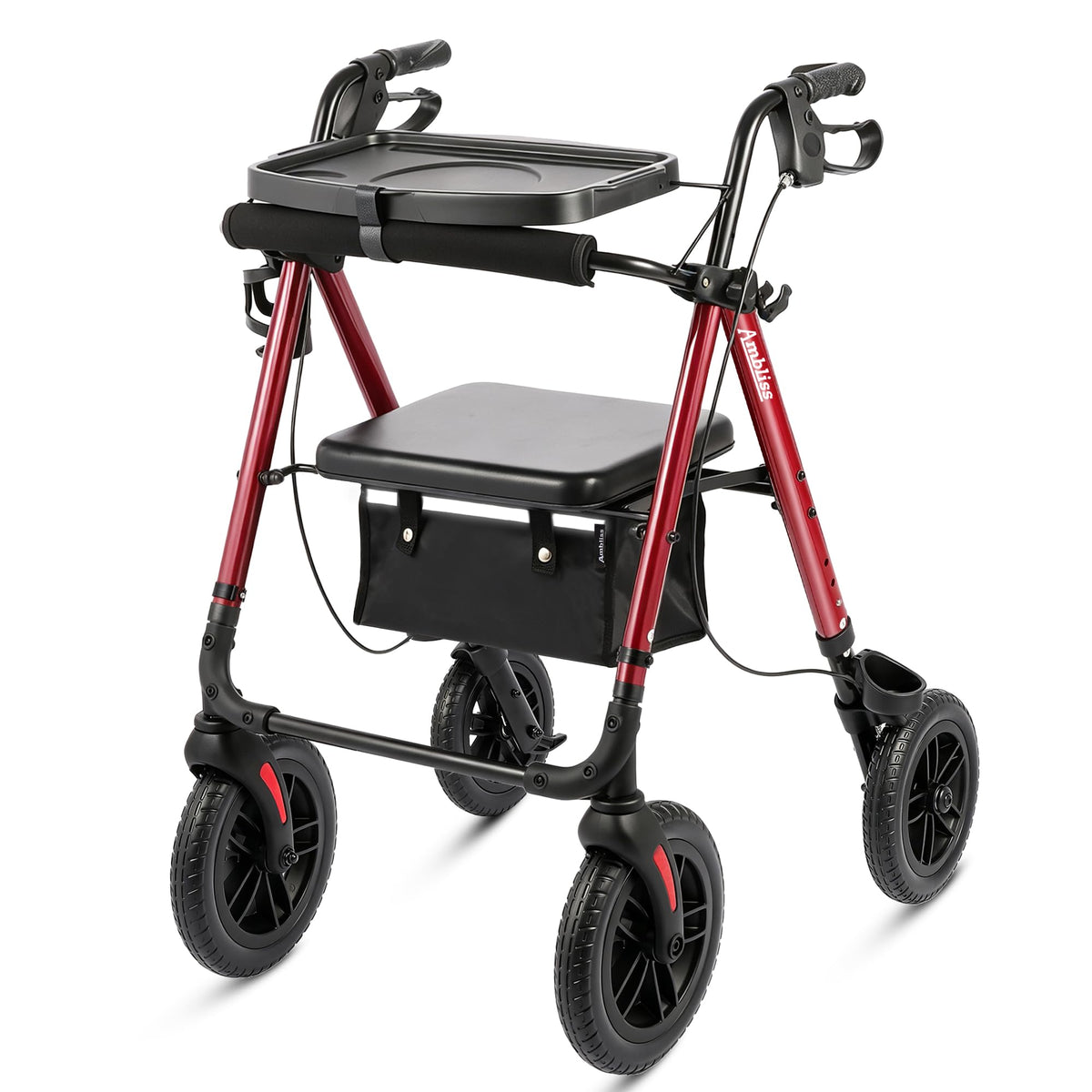 Foldable Rollator Walker with Seat & Tray N669697