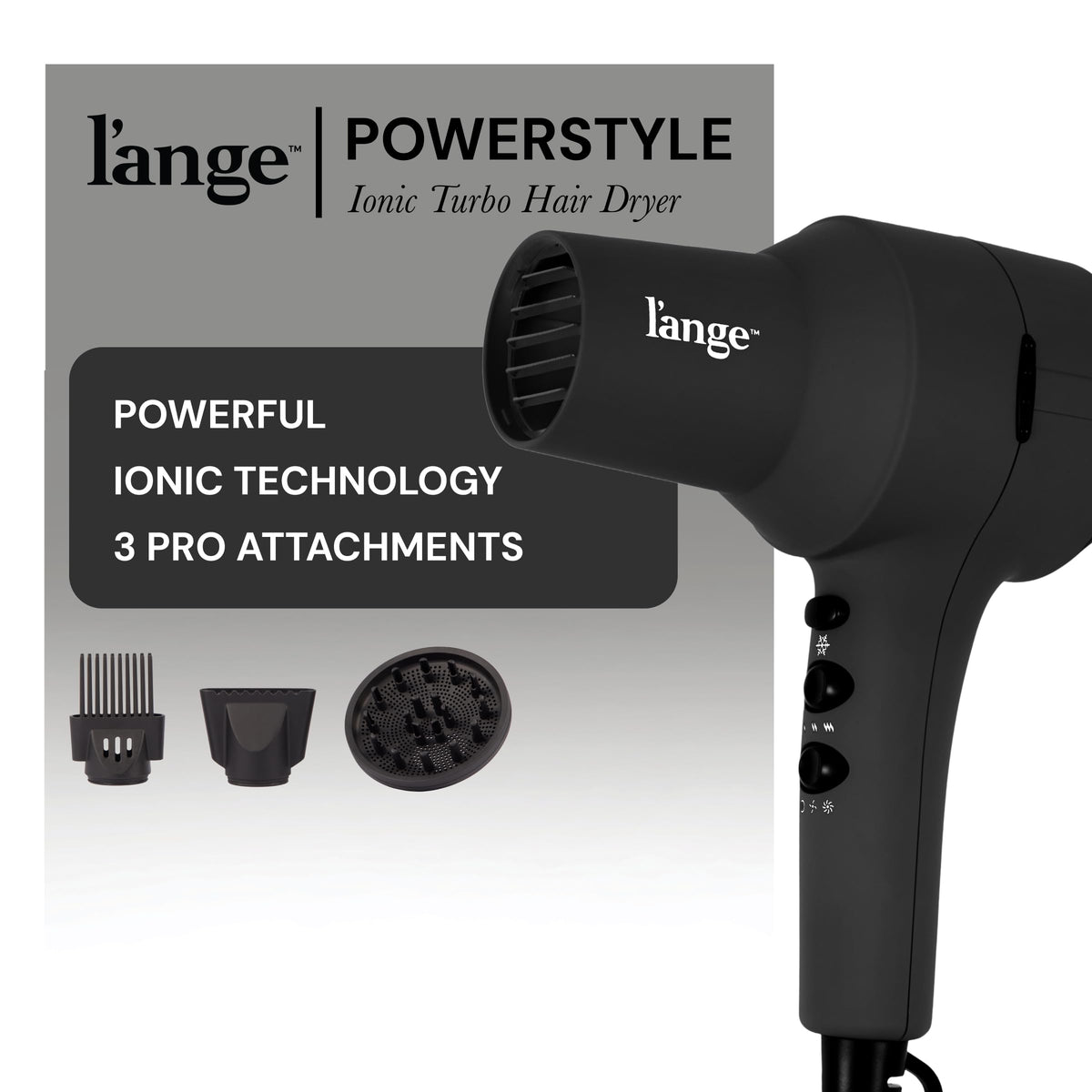 1875 Watt Ionic Hair Dryer with Diffuser & Concentrator, Black P2156