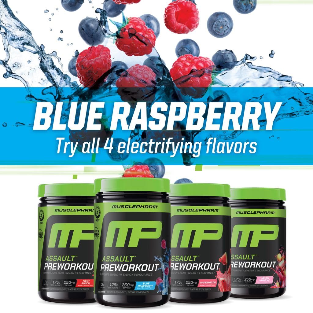 Blue Raspberry PreWorkout Powder 30 Servings J648