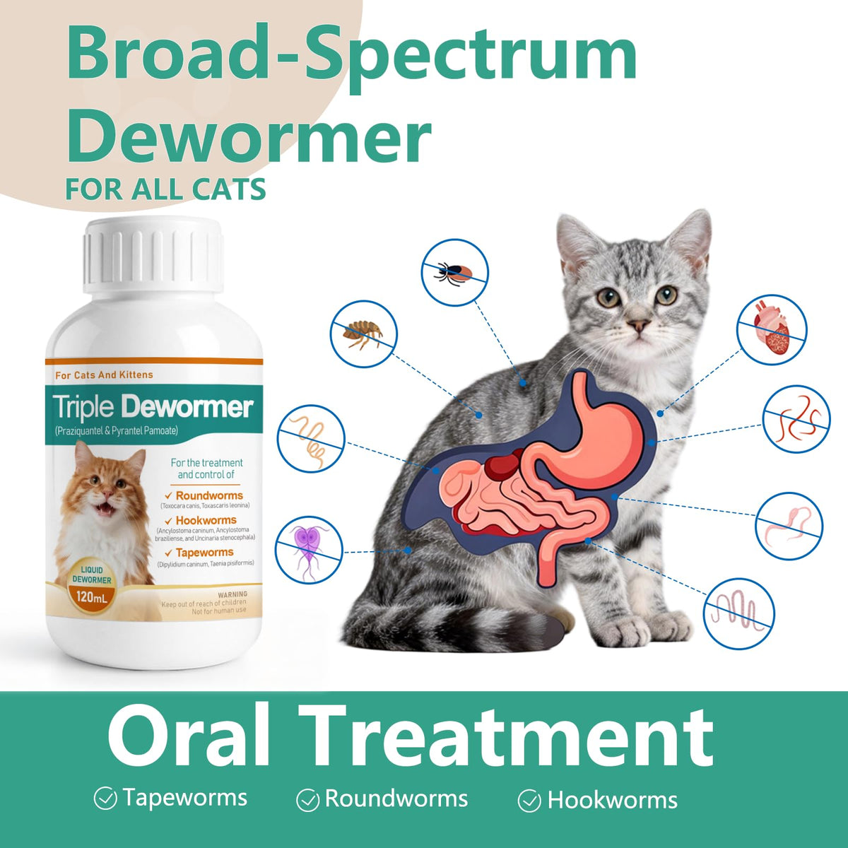 Liquid Cat Dewormer 120 mL B928
