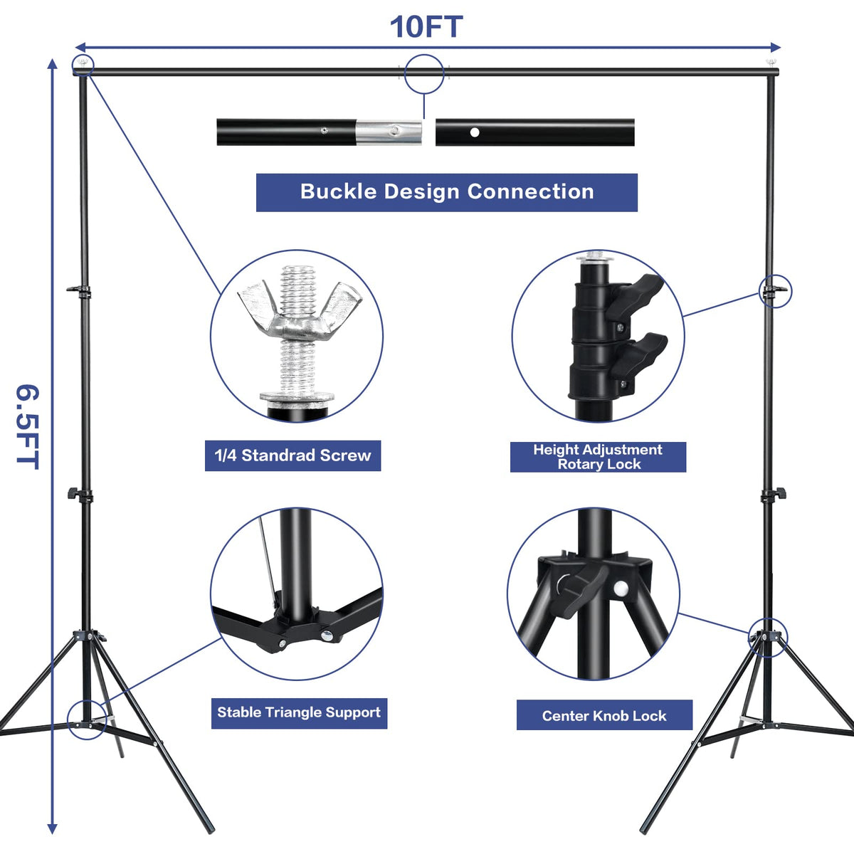 Adjustable Photo Backdrop Stand Kit with Carry Bag M17491