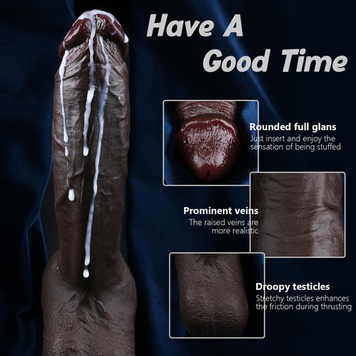 10 Inch Realistic Big Black Dildo Q708284