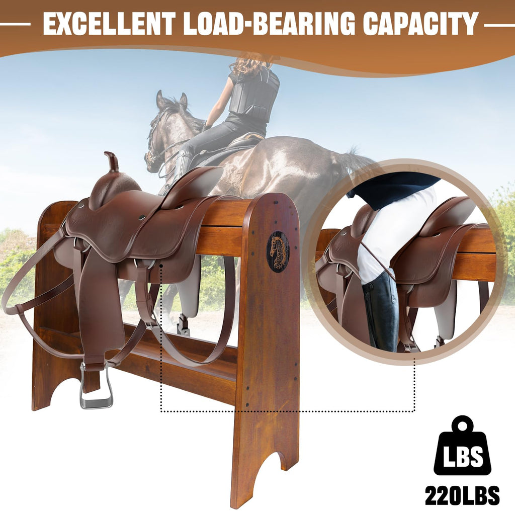 Solid Wood Saddle Rack H140075