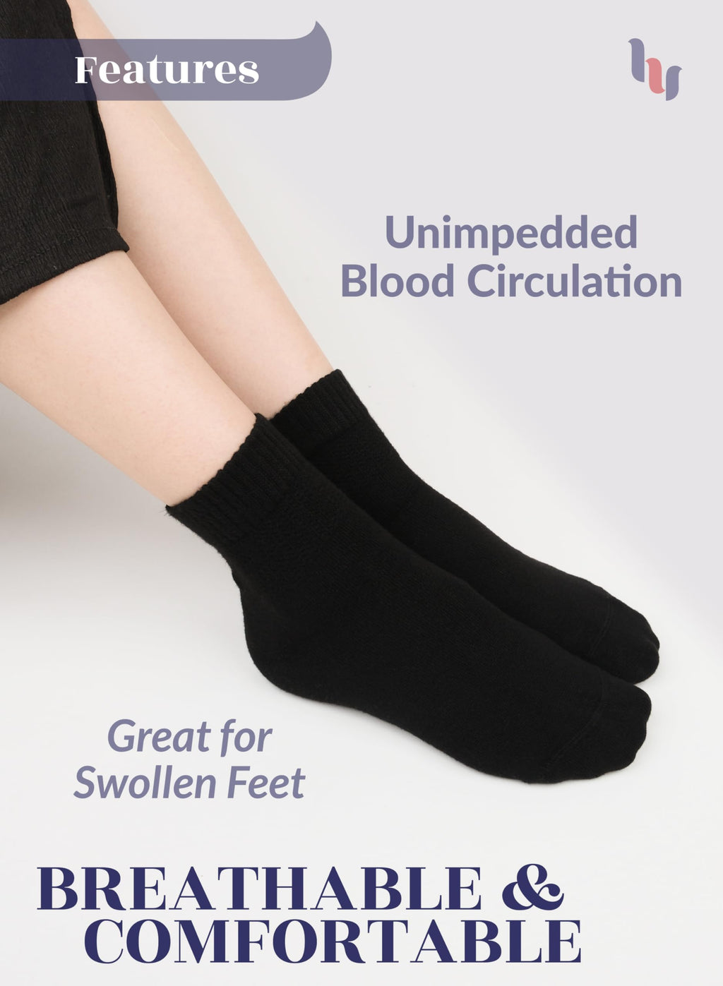 Loose Fit Bamboo Ankle Socks U5572