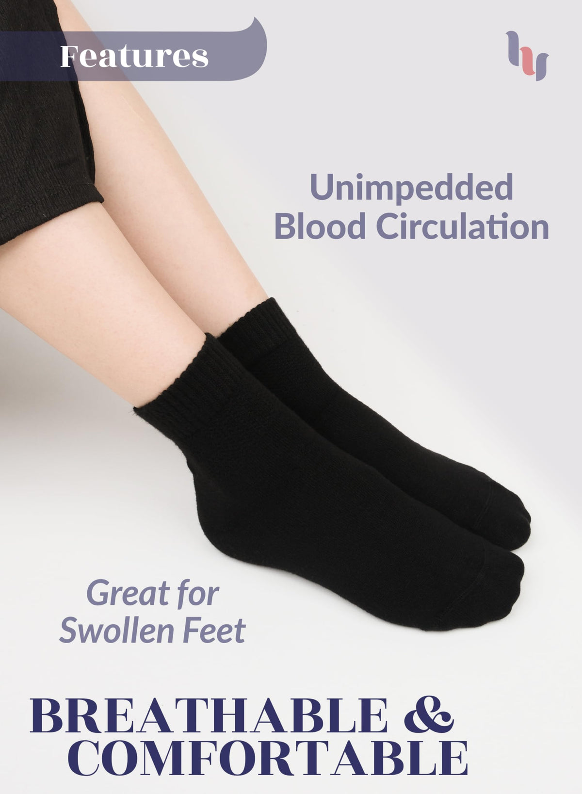 Loose Fit Bamboo Ankle Socks U5572