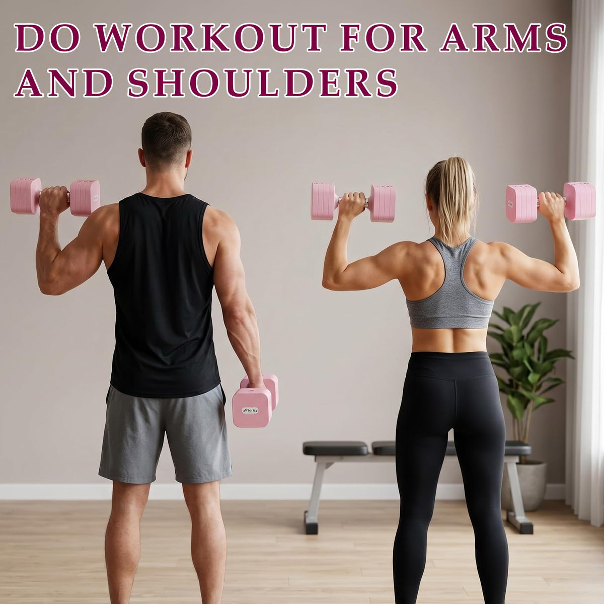 Adjustable Dumbbell Set 10LBS 20LBS 25LBS Set of 2 V505633