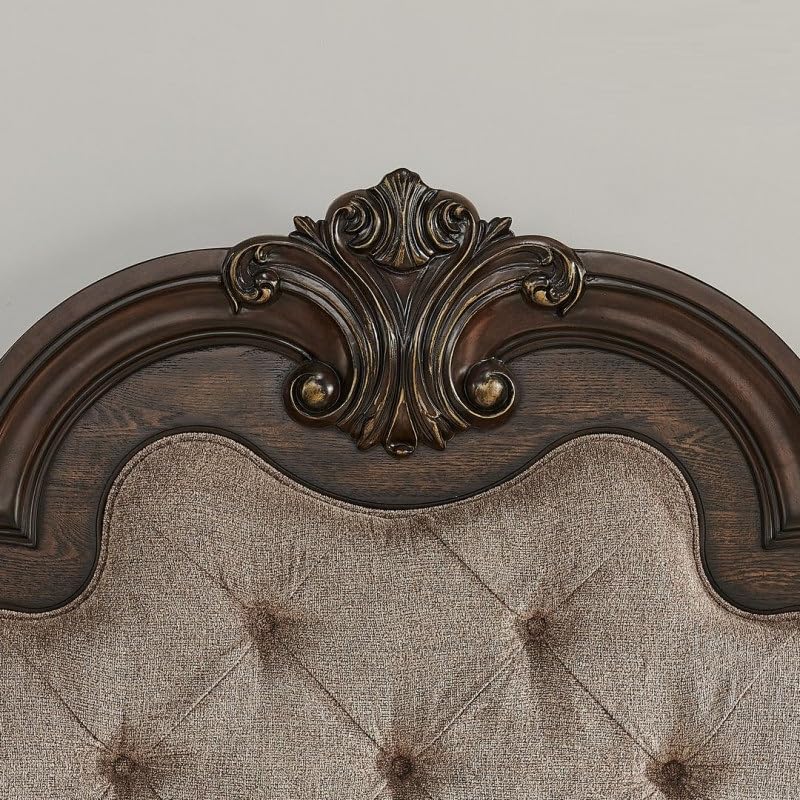 Dark Cherry Wood Eastern King Traditional Platform Bed X8380