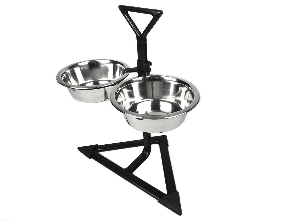 Double Feeder Corner High Stand with 2 x 1700 ml Stainless Steel Dishes S322819