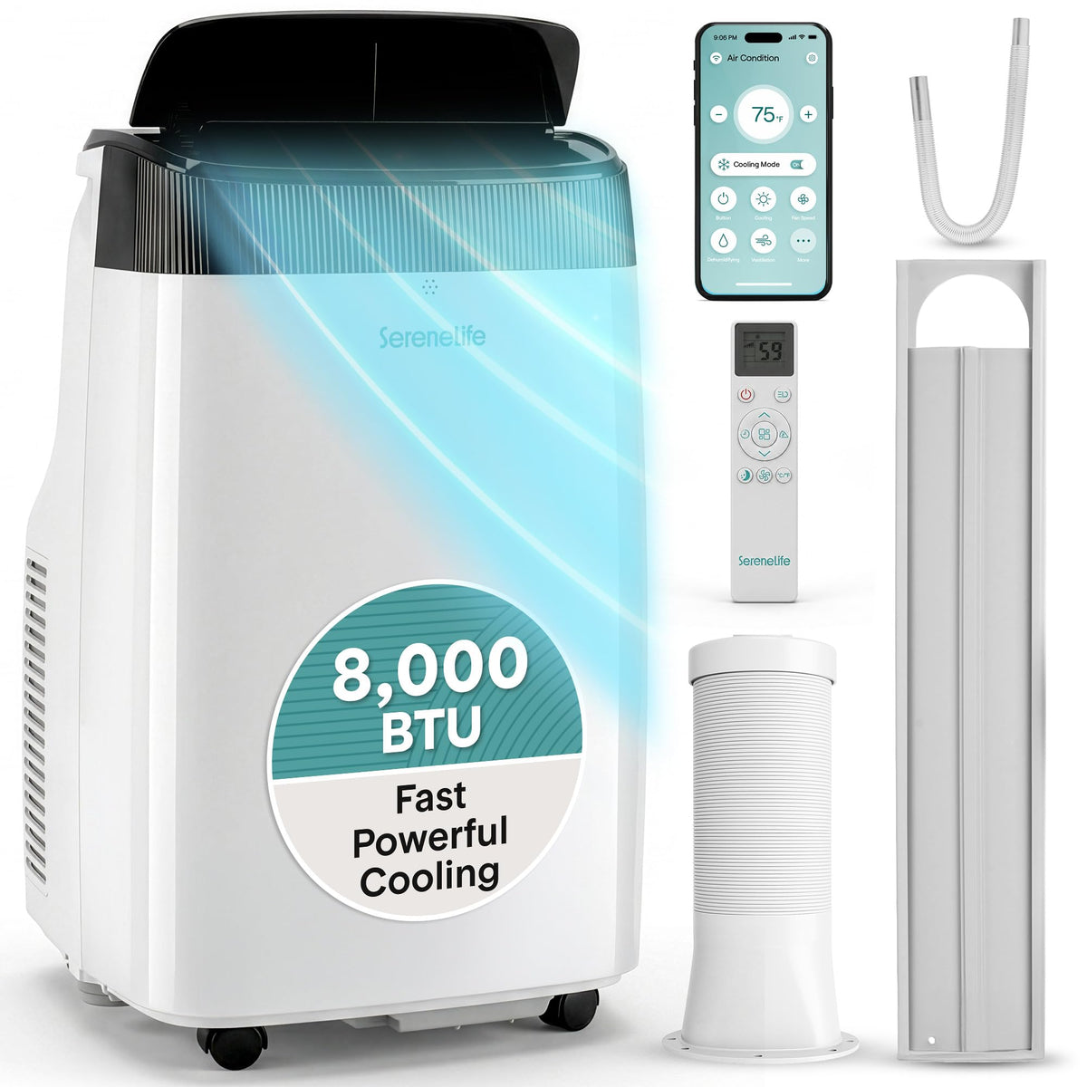 Portable Air Conditioner 8000 BTU 3-in-1 with Window Kit and Remote X7155