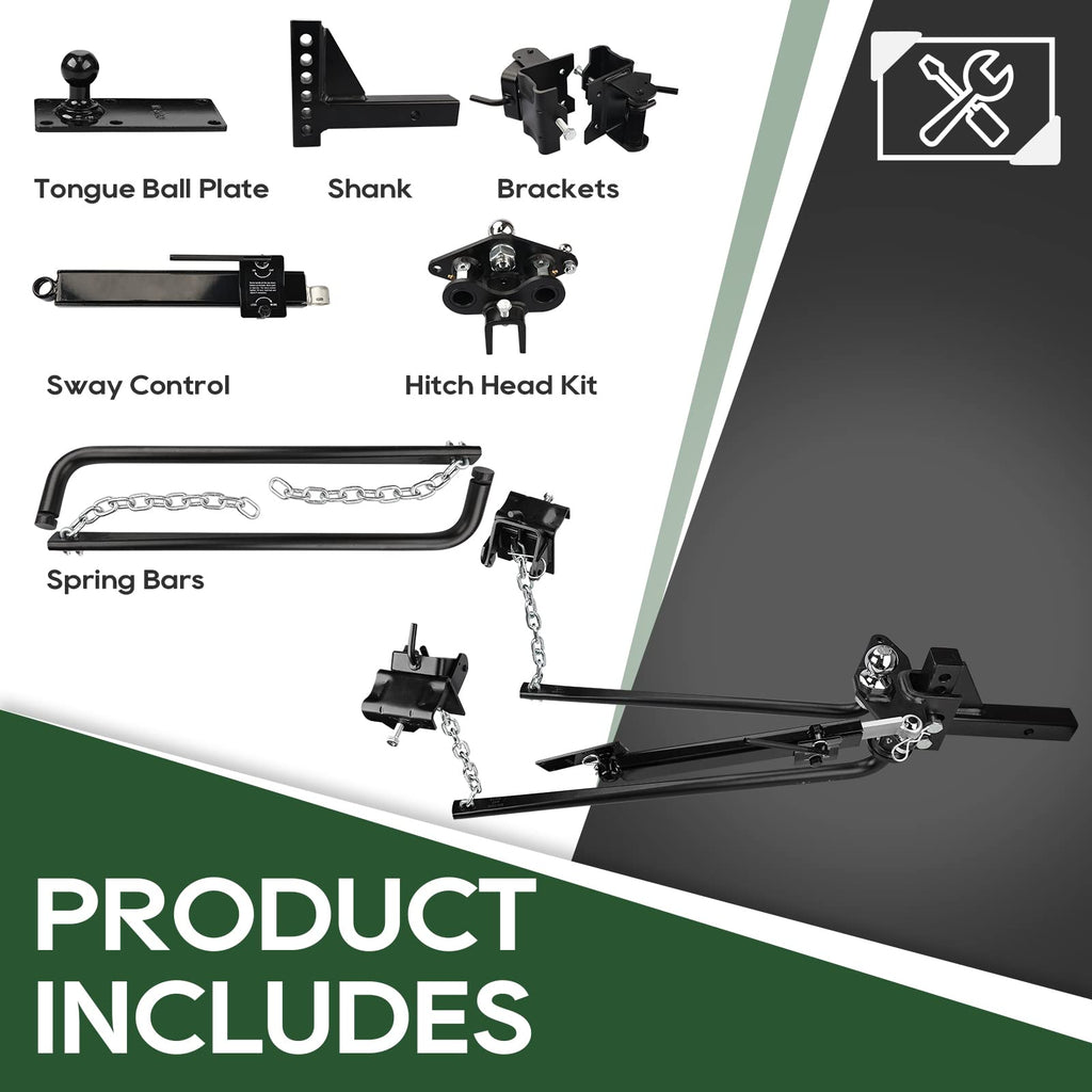 1000lb Weight Distribution Hitch Kit with Sway Control C295052