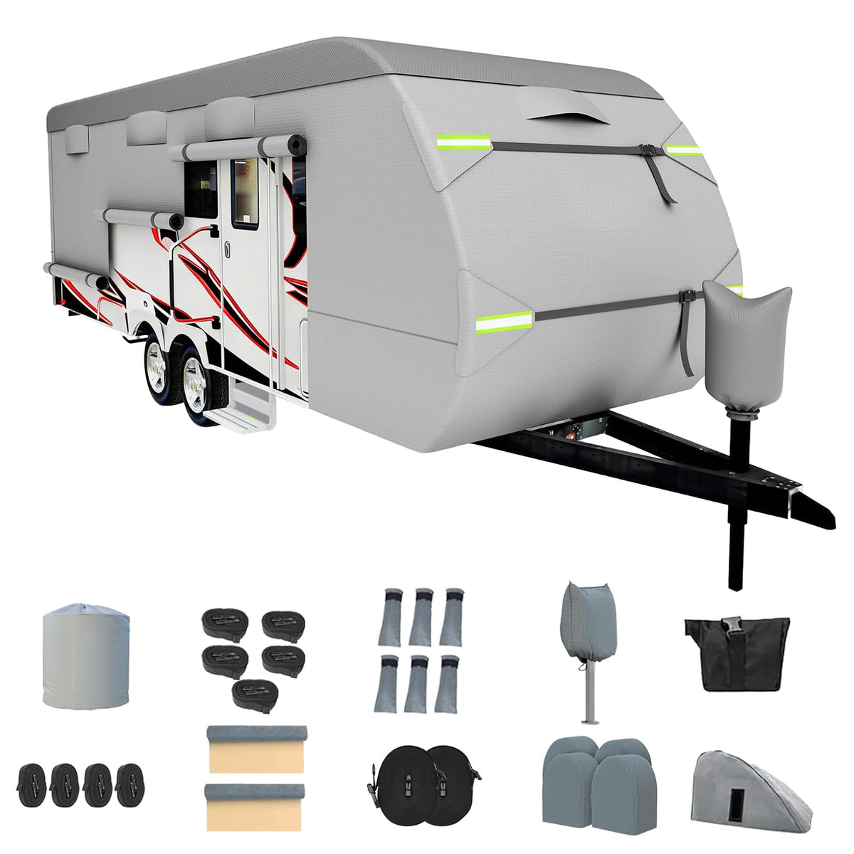 8 Layers Waterproof Travel Trailer RV Cover E40393