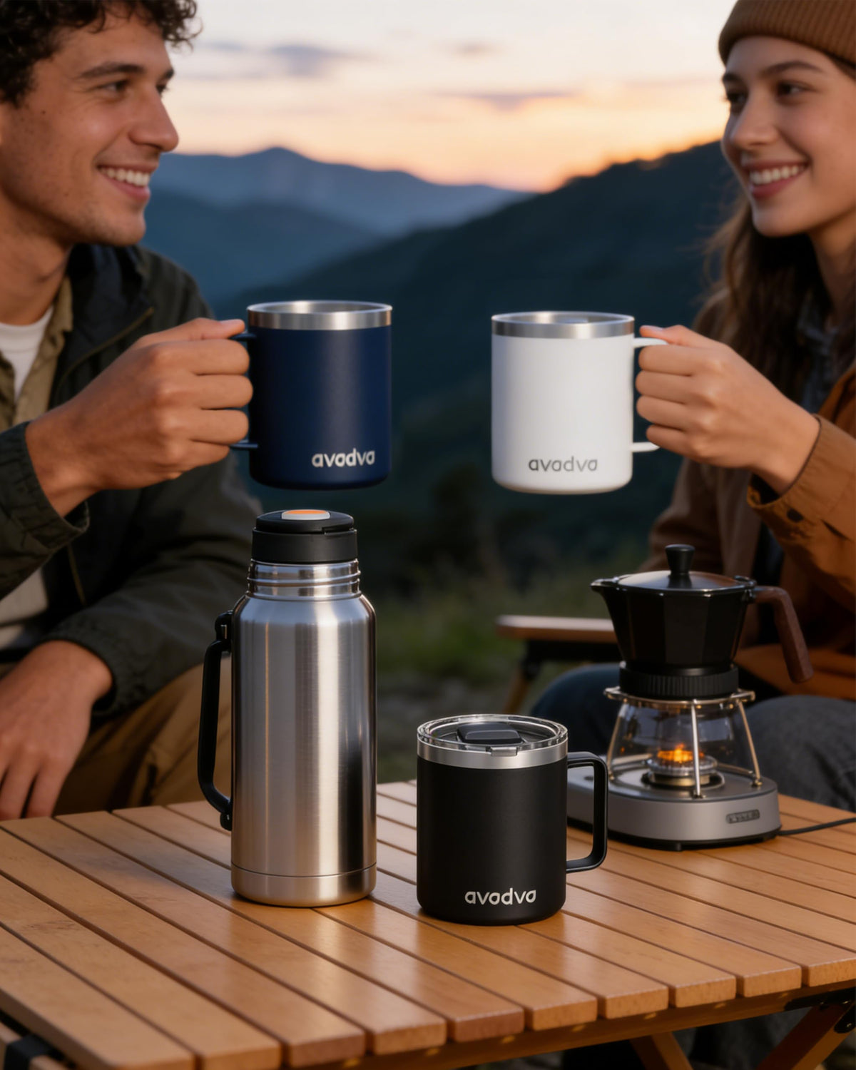 2 Pack 12oz Insulated Stainless Steel Coffee Mug with Lids R79087