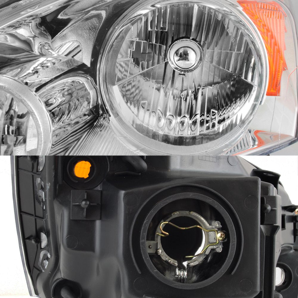 2007-11 Honda CR-V Headlight Assembly Chrome Housing Clear Lens Full Set M3405