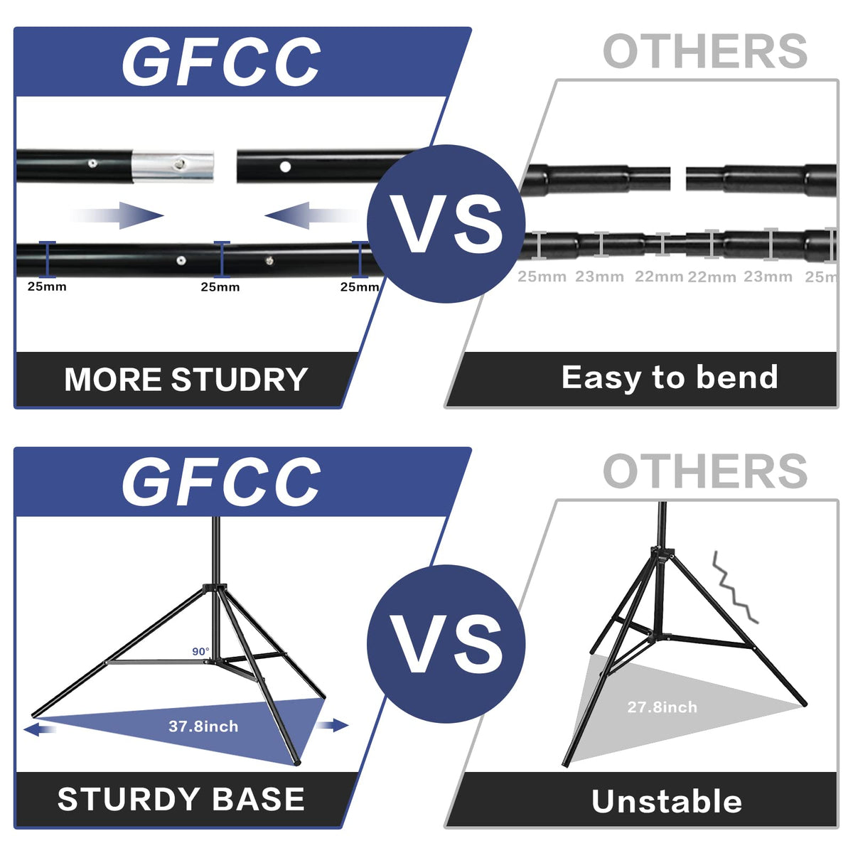 Adjustable Photo Backdrop Stand Kit with Carry Bag M17491
