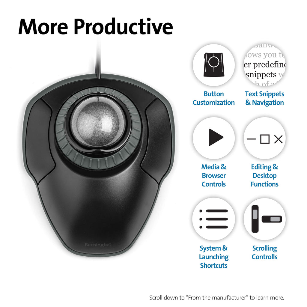 Black-Grey Trackball Mouse with Scroll Ring E614980