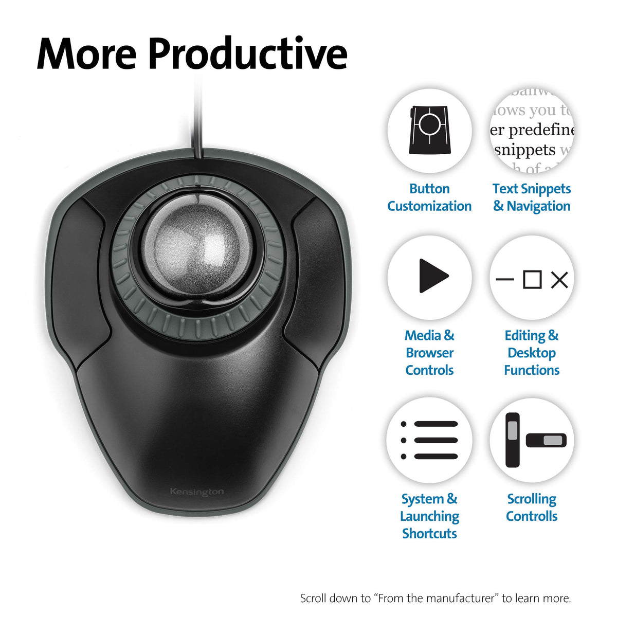 Black-Grey Trackball Mouse with Scroll Ring E614980