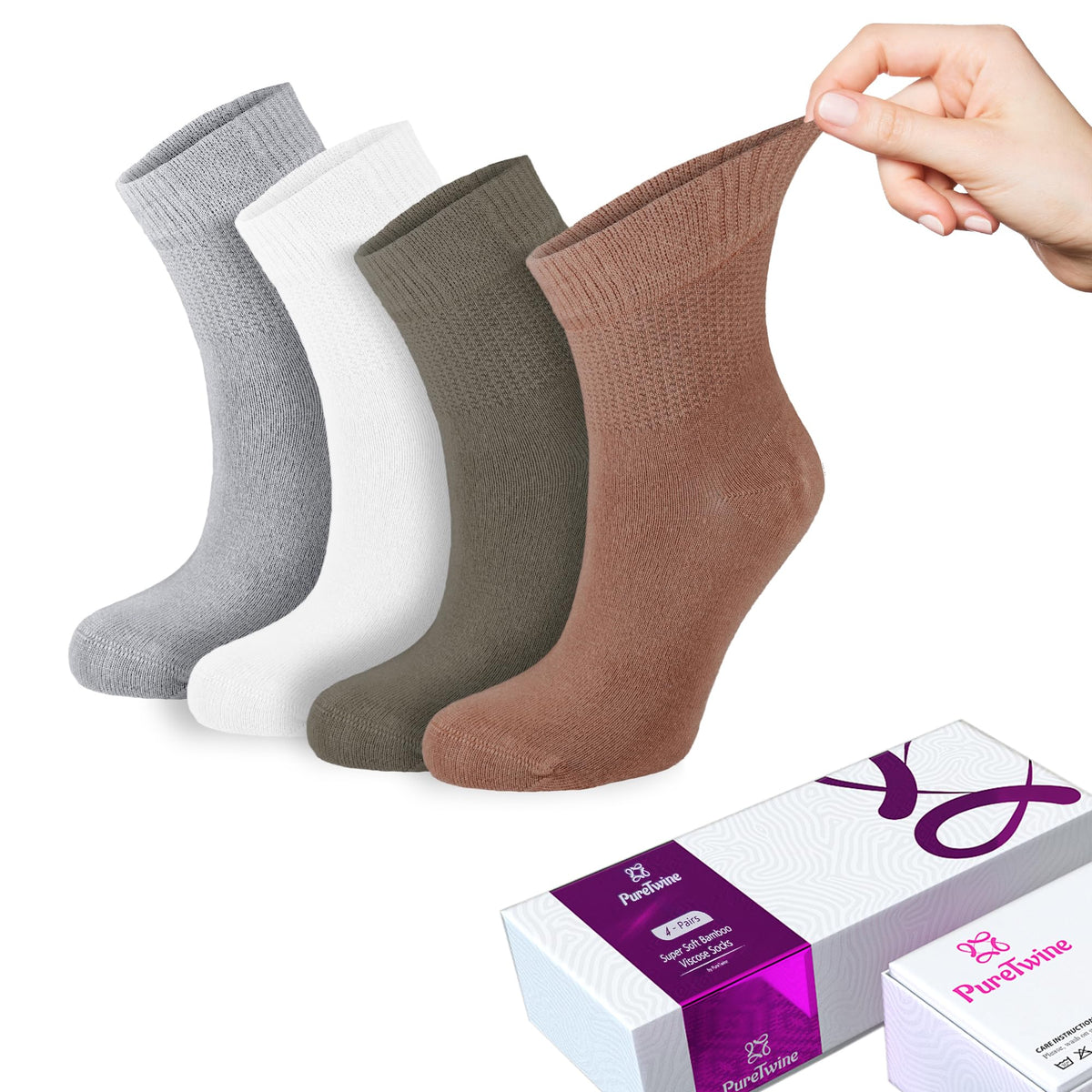 Bamboo Viscose Non Binding Ankle Socks W74651