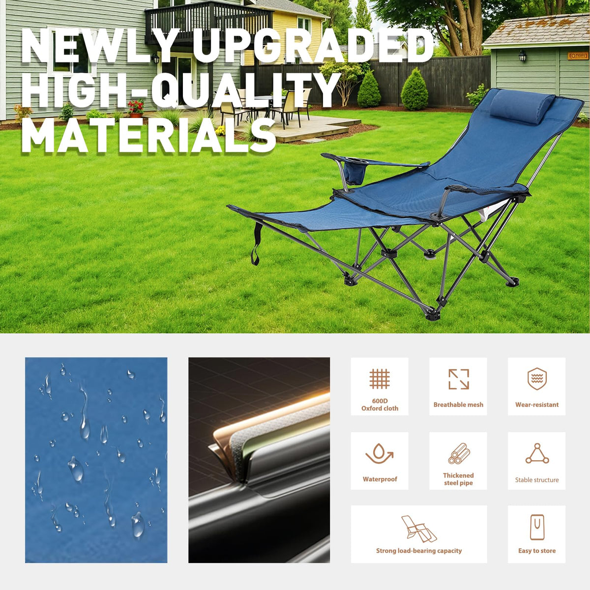 Zero Gravity Reclining Folding Chair with Footrest Cup Holder R9739