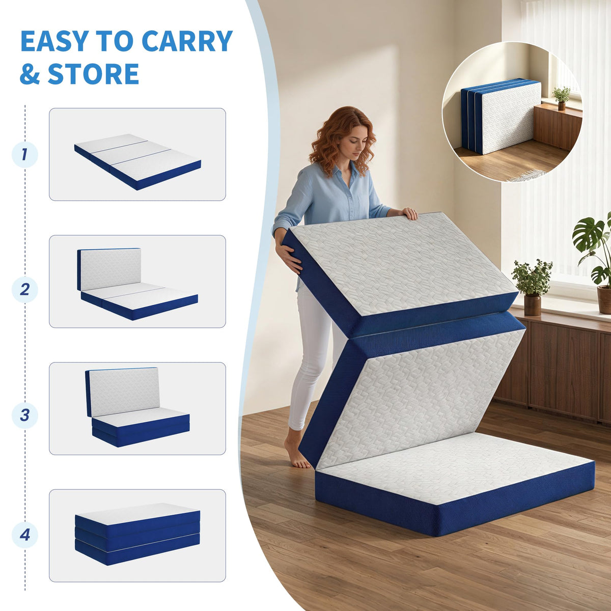 Queen 6 Inch Foldable Gel Memory Foam Mattress N72361