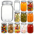 16 oz Clear Glass Mason Jars with Lids and Bands, 12 Pack R584
