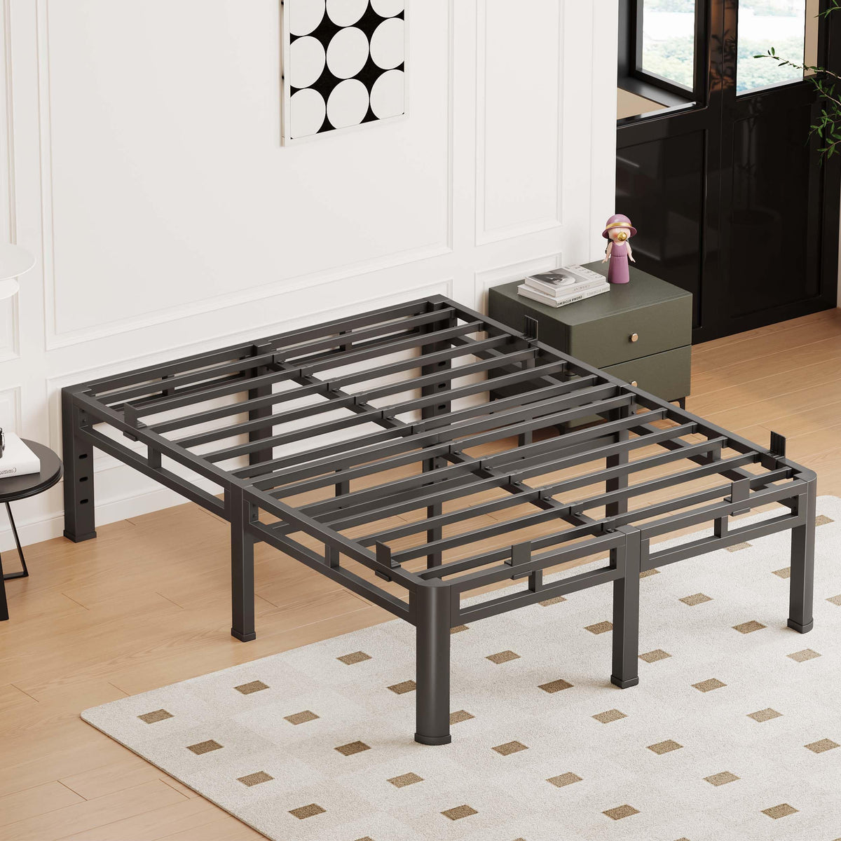 Queen 18 Inch Tall Metal Platform Bed Frame A1885
