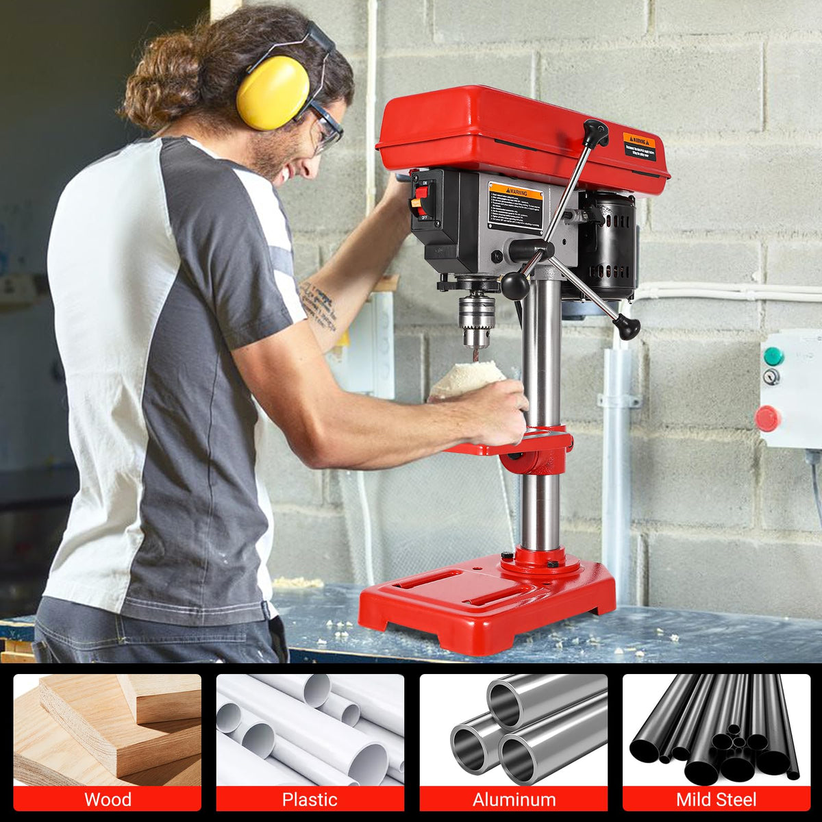 8" Benchtop Drill Press with 5 Adjustable Speeds C70544